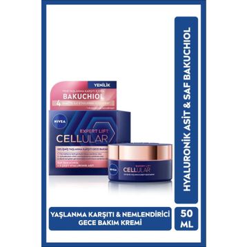 Nivea Cellular Expert Lift Doğal Retinol 50 ml Alternatifi Saf Bakuchiol ve Hyaluronik Asit İçeren Gece Kremi