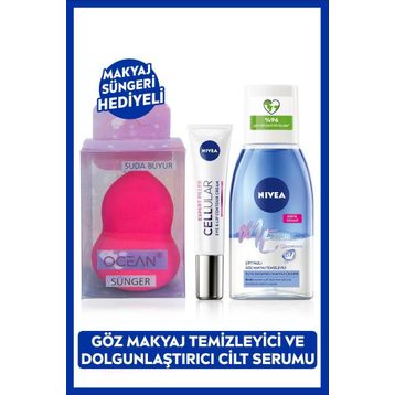 Nivea Çift Etkili Göz Makyaj Temizleyici 125 ml ve 15 ml Cellular Dolgunlaştırıcı Göz Bakım Kremi
