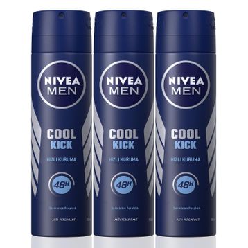 Nivea Cool Kick 3x150 ml Erkek Sprey Deodorant