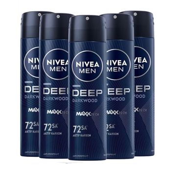 Nivea Deep Dimension Antiperspirant 5x150 ml Erkek Sprey Deodorant
