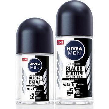 Nivea Deodorant Deep Dimension Amazonia 50 ml Men Erkek Roll-On ve Black White Invisible Original Mini 25 ml Roll-On