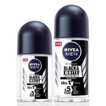 Nivea Deodorant Deep Dimension Amazonia 50 ml Men Erkek Roll-On ve Black White Invisible Original Mini 25 ml Roll-On
