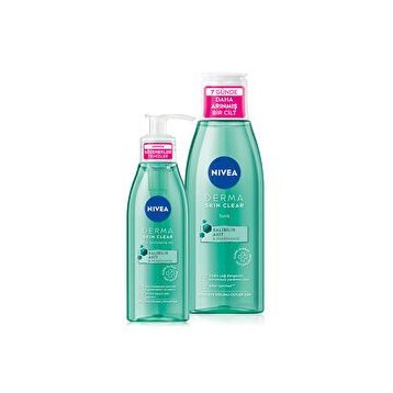 Nivea Derma Skin Clear 150 ml Yüz Temizleme Jeli + Derma Skin Clear 200 ml Sivilce Karşıtı Tonik