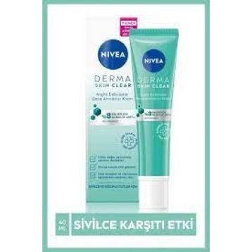 Nivea Derma Skin Clear %8 Niasinamid Night Exfoliator 40 ml Gece Arındırıcı Sivilce Karşıtı Krem