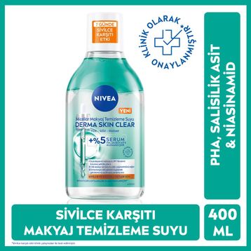 Nivea Derma Skin Clear Serum Etkili Çift Fazlı Micellar 400 ml Makyaj Temizleme Suyu