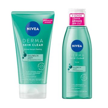 Nivea Derma Skin Clear Sivilce Karşıtı 150 ml Yüz Temizleyici Peeling ve Derma Skin Clear Sivilce Karşıtı 200 ml Tonik