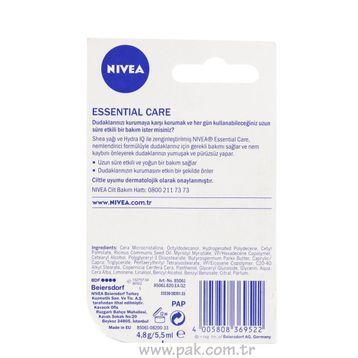 Nivea Essential Care Lip Stick Dudak Koruyucu