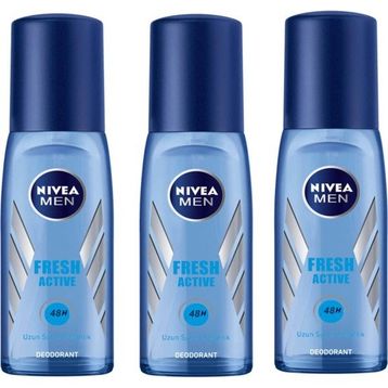 Nivea Fresh Active Pump Sprey 3x75 ml Erkek Deodorant