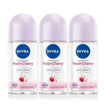 Nivea Fresh Cherry 3x50 ml Kadın Roll-On