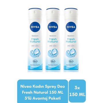 Nivea Fresh Natural 3x150 ml Kadın Sprey Deodorant