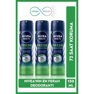 Nivea Fresh Sensation 3x150 ml Erkek Sprey Deodorant