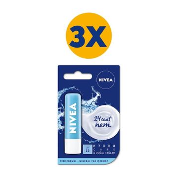 Nivea Hydro Care SPF15 3x4.8 gr Dudak Bakım Kremi
