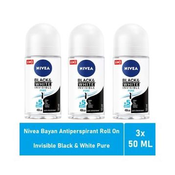 Nivea Invisible Black & White 3x50 ml Kadın Roll-on