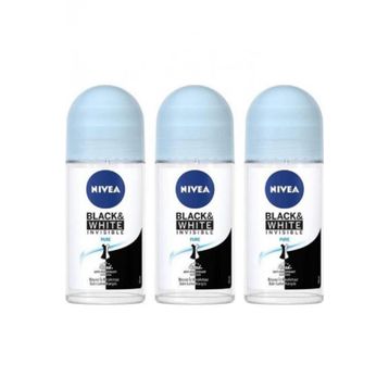 Nivea Invisible Black & White 3x50 ml Kadın Roll-on