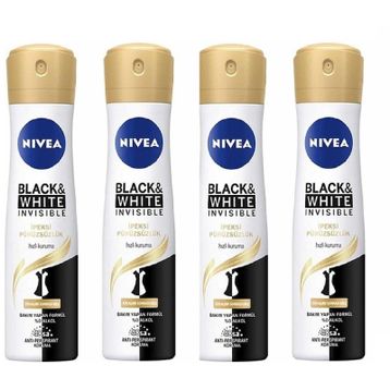 Nivea Invisible Black White İpeksi Pürüzsüzlük 4x150 ml Kadın Sprey Deodorant