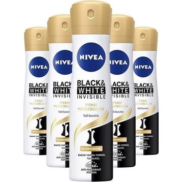 Nivea Invisible Black White İpeksi Pürüzsüzlük 5x150 ML Kadın Sprey Deodorant
