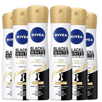 Nivea Invisible Black White İpeksi Pürüzsüzlük 6x150 ml Kadın Sprey Deodorant