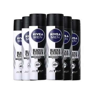 Nivea Invisible Black White Power 6x150 ml Erkek Sprey Deodorant