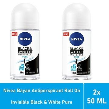 Nivea Invisible Black & White Pure 2x50 ML Kadın Roll-On Deodorant