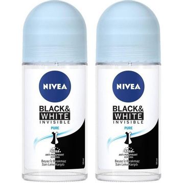 Nivea Invisible Black & White Pure 2x50 ML Kadın Roll-On Deodorant