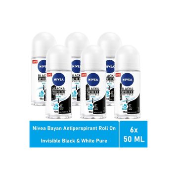 Nivea Invisible Black White Pure 6x50 ml Roll-On