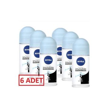 Nivea Invisible Black White Pure 6x50 ml Roll-On