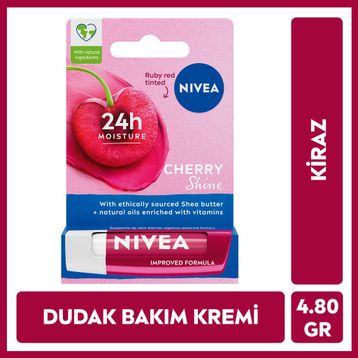 Nivea Kiraz Renkli Nemlendirici 4.8 gr Dudak Bakım Kremi ve Parlatıcısı