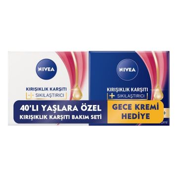 Nivea Kırışıklık Karşıtı 40+ Yaş 50 ml Gündüz Kremi + Nivea Kırışıklık Karşıtı 40+ 50 ml Gece Kremi