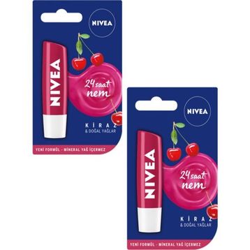 Nivea Lip Care 2x5.5 ml Kirazlı Dudak Nemlendirici Lipstick