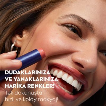 Nivea Lip Care Nivea Renkli Mercan 4.8 G SPF30 Doğal E Vitamini Dudak ve Yanaklar İçin Dudak Bakım Kremi