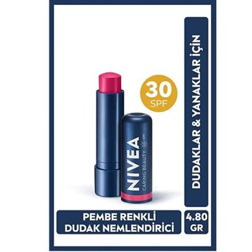 Nivea Lip Care Nivea Renkli Pembe 4.8 G SPF30 E Vitamini Dudak ve Yanaklar İçin Dudak Bakım Kremi
