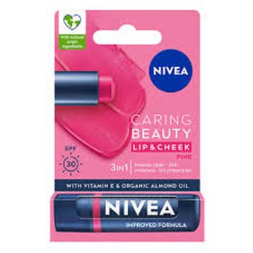 Nivea Lip Care Nivea Renkli Pembe 4.8 G SPF30 E Vitamini Dudak ve Yanaklar İçin Dudak Bakım Kremi