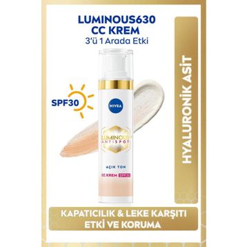 Nivea Luminous630 SPF30 Açık Ton 40 ml Koyu Leke Karşıtı CC Yüz Kremi