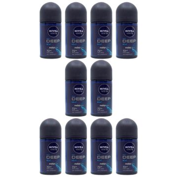 Nivea Men 10x50 ml Deep Dimension Aktif Karbon Roll-On