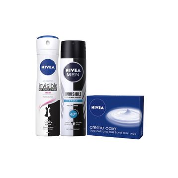Nivea Men Black White 150 ml Sprey 25 ml Roll-On Deodorant Seti