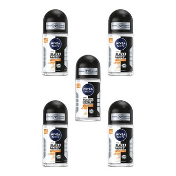 Nivea Men Black-White Invisible Güçlü Etki 5x50 ml Roll-On Deodorant