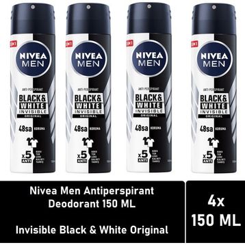 Nivea Men Black White İnvisible Original 4x150 ml Erkek Deodorant