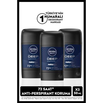 Nivea Men Deep Darkwood 3x50 ML Erkek Stick Deodorant