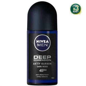 Nivea Men Deep Dimension 3x50 ml Deodorant Roll-On