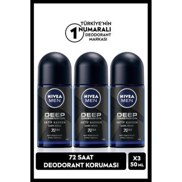 Nivea Men Deep Dimension 3x50 ml Deodorant Roll-On