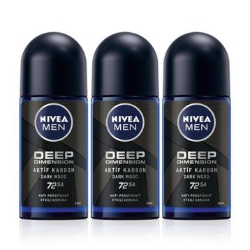 Nivea Men Deep Dimension 3x50 ml Deodorant Roll-On