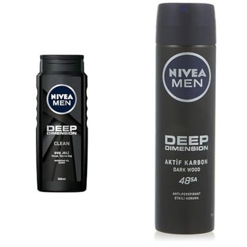 Nivea Men Deep Dimension 500 ML Duş Jeli ve Deep Dimension 150 ML Erkek Sprey Deodorant