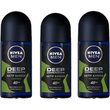 Nivea Men Deep Dimension Amazonia 3x50 ml Erkek Roll-On Deodorant