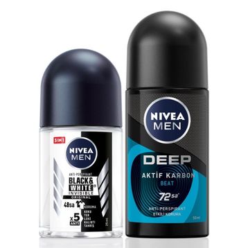 Nivea Men Deep Dimension Beat 50 ml +25 ml Mini Erkek Deodorant Roll-On