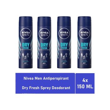 Nivea Men Dry Fresh 4x150 ml Sprey Deodorant