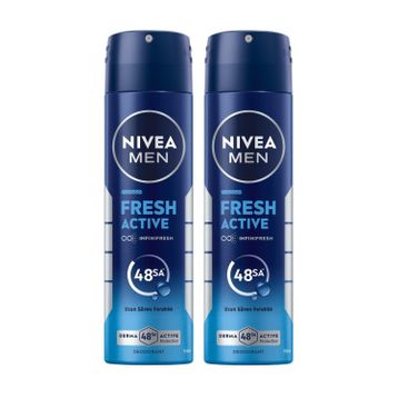 Nivea Men Fresh Active 2x150 ml Erkek Sprey Deodorant