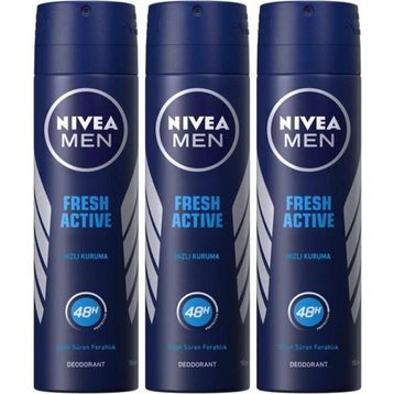 Nivea Men Fresh Active 3x150 ml Erkek Sprey Deodorant