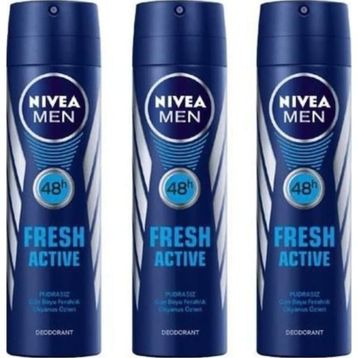 Nivea Men Fresh Active 3x150 ml Erkek Sprey Deodorant