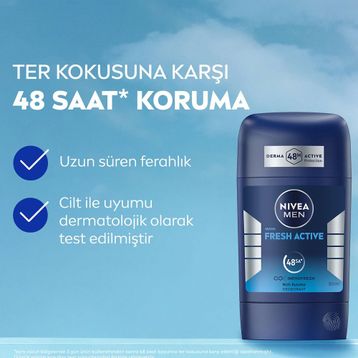 Nivea Men Fresh Active 50 ml Alüminyumsuz Stick Deodorant