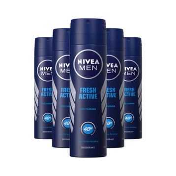 Nivea Men Fresh Active 5x150 ml Erkek Sprey Deodorant